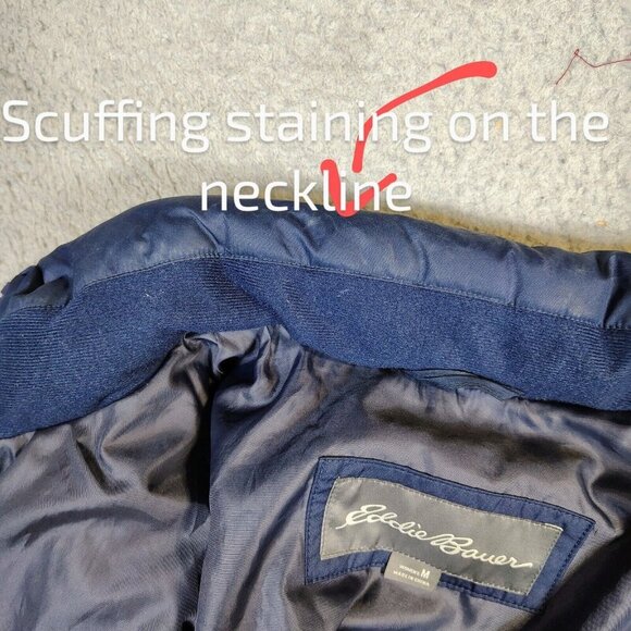 Eddie Bauer Puffer Jacket Women's Medium Blue Down EB650 Full Zip Outdoor Winter - Picture 15 of 15